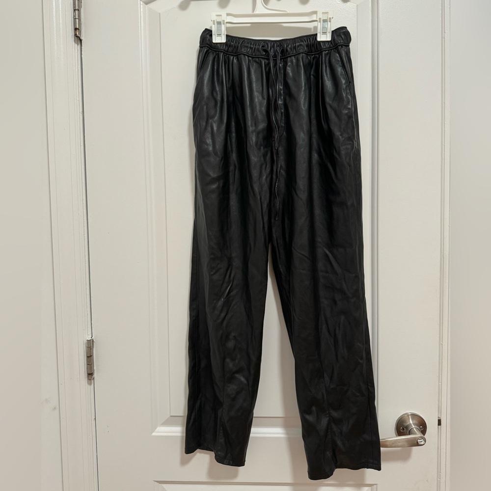 Zara Drawstring Faux Leather Pants